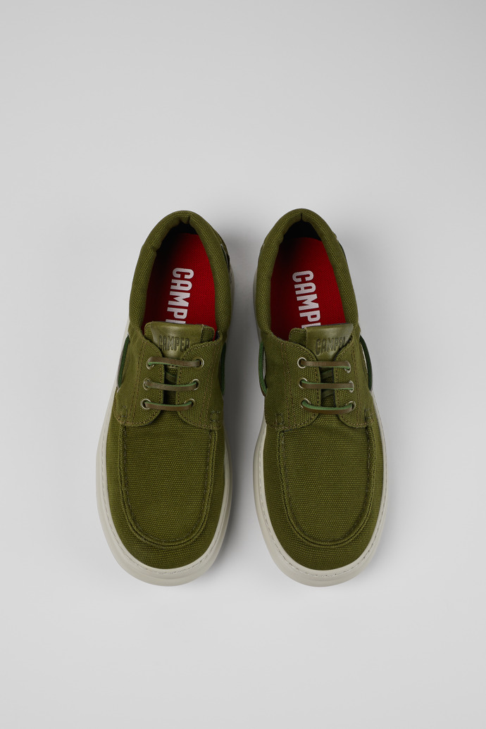 Runner Green Textile Boat Shoe for Men