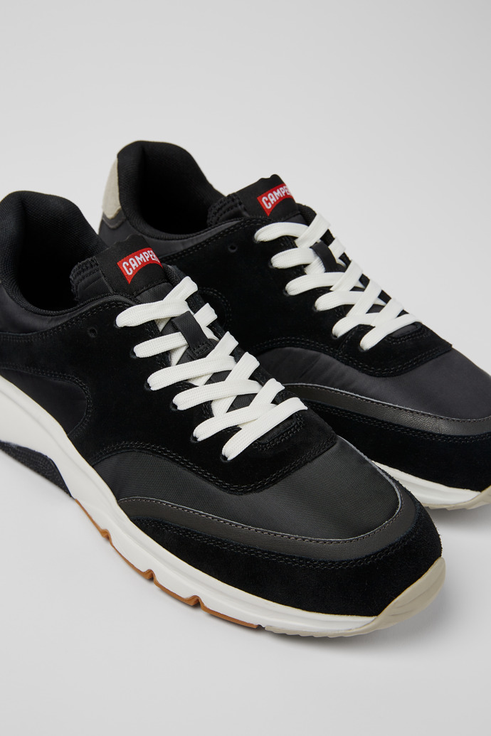 Drift Black and Gray Textile and Nubuck Sneakers for Men.