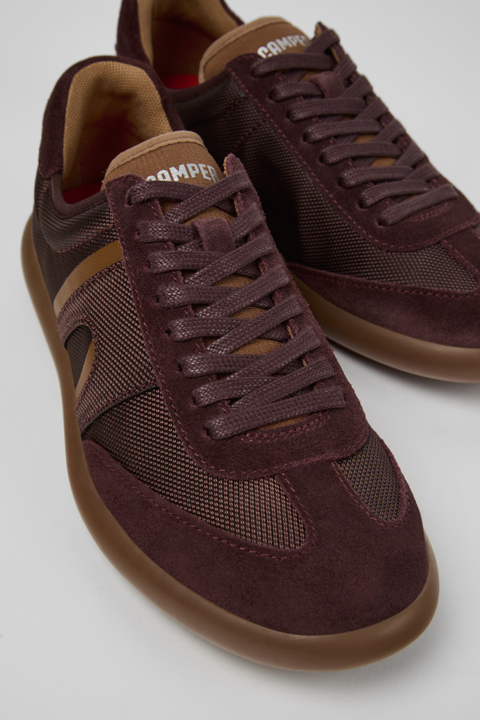 Pelotas Soller Burgundy Leather and Recycled PET Sneakers for Women.