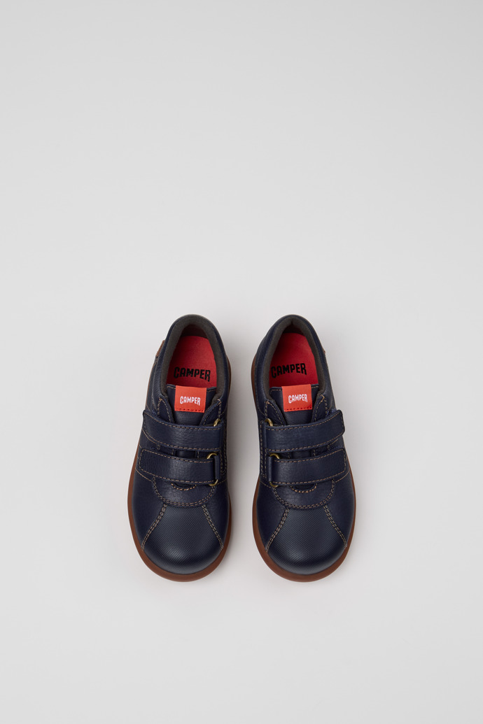 Pelotas Blue Leather and Textile Shoes for Kids.