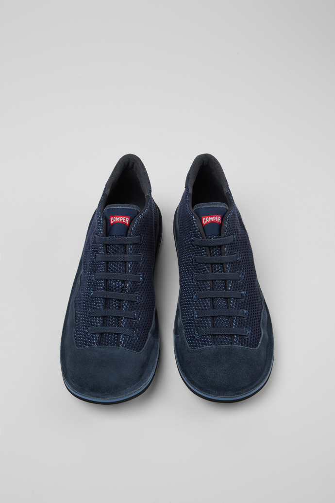 Beetle Blue TENCEL™ Mesh and Nubuck Ankle Boots for Men.