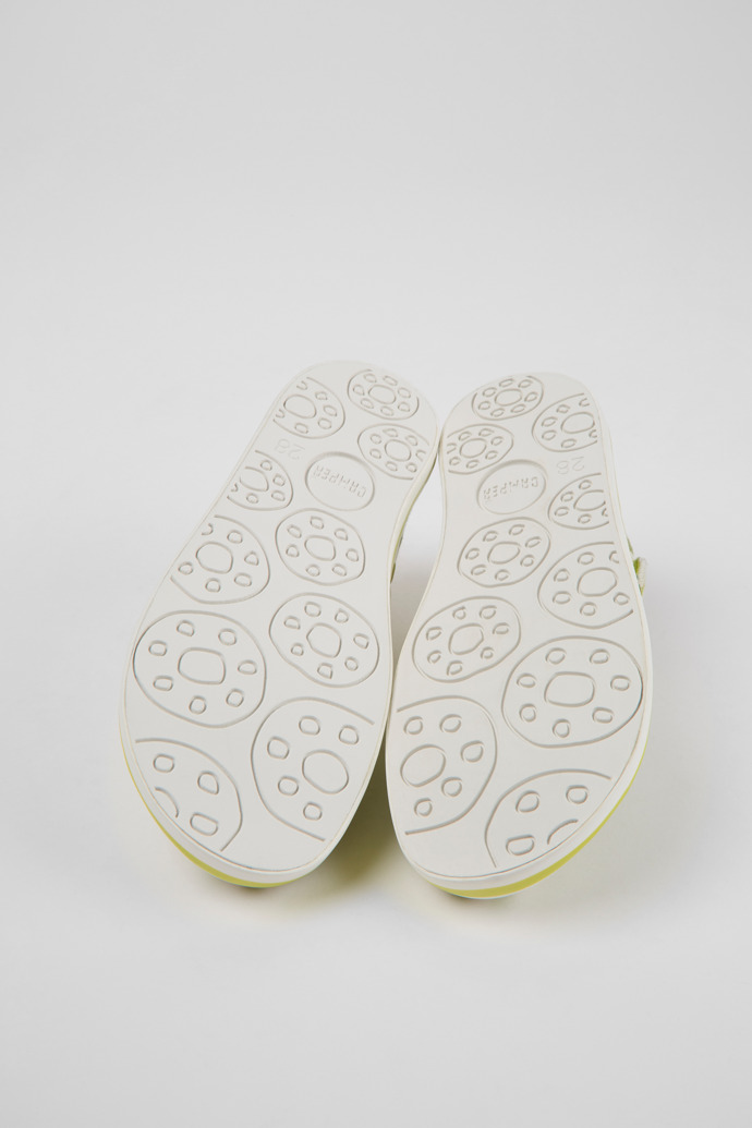 Peu Rambla Green and white striped recycled cotton shoes for kids