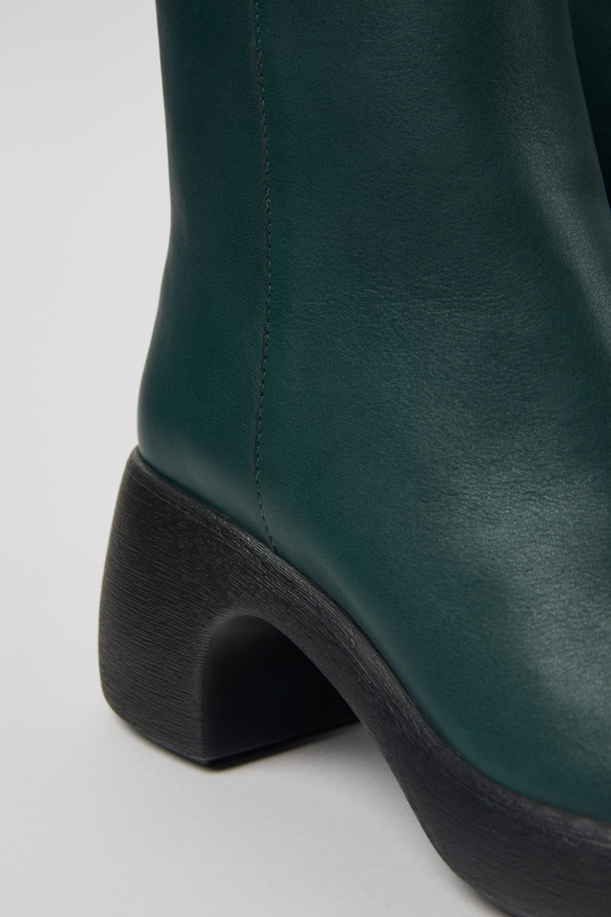 Thelma Green Leather Boots for Women