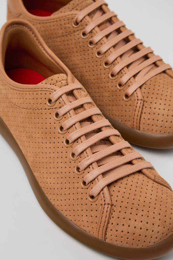 Pelotas Soller Nude Nubuck and Leather Sneakers for Women.