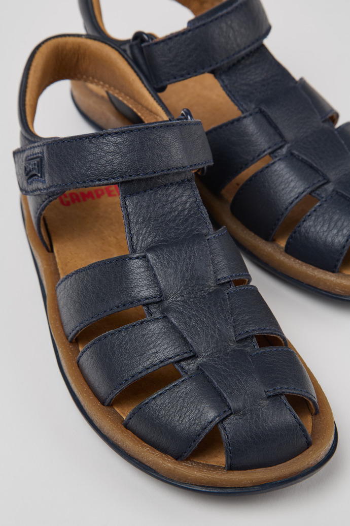 Bicho Blue Leather Kids' Closed Sandal.