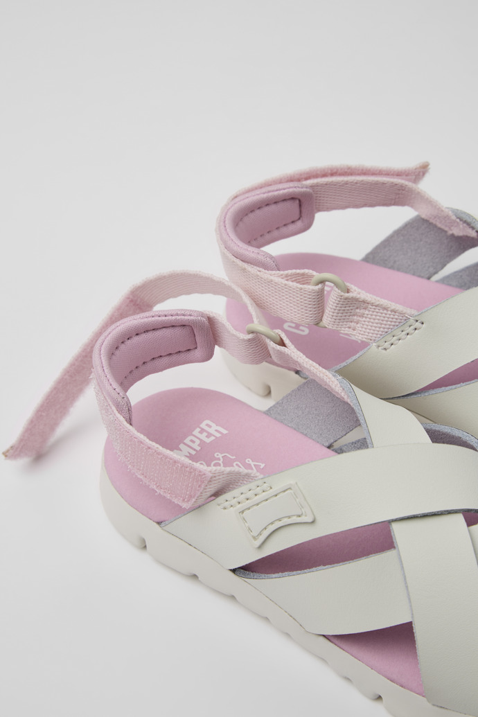 Oruga White leather sandals for kids