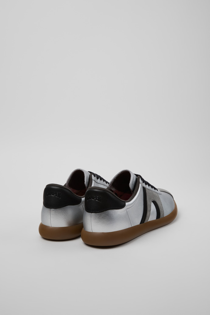 Pelotas Soller Silver-black Leather and Nubuck Sneakers for Men.