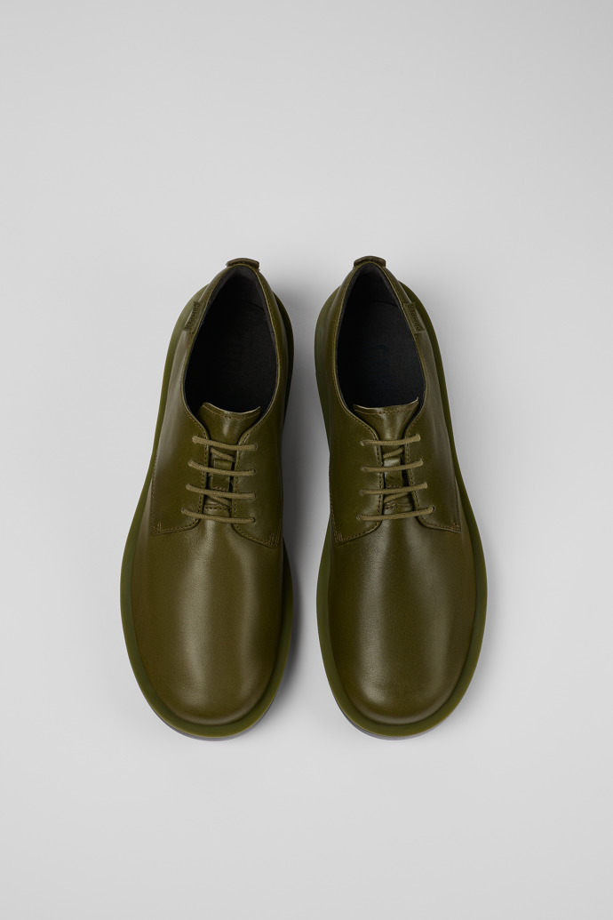 Wagon Green Leather Blucher for Men