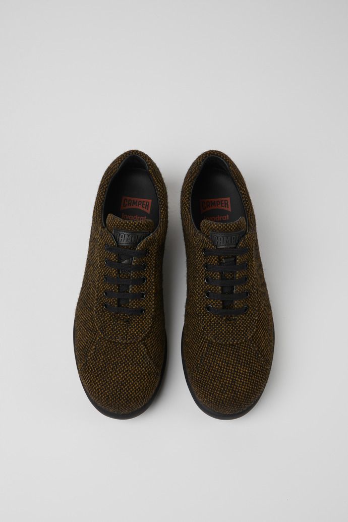 Pelotas Brown wool, viscose, and leather shoes for men