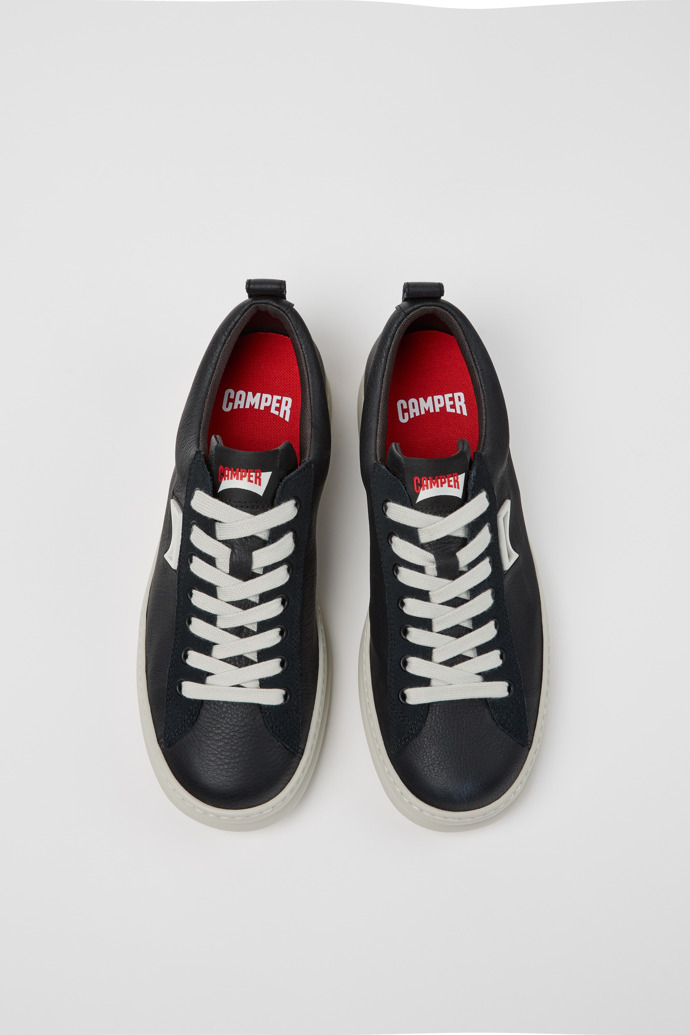 Runner Black Leather and Nubuck Sneakers for Men.