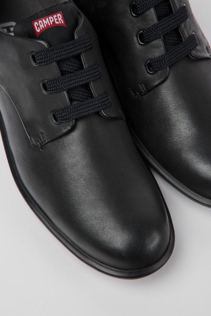 Atom Work Black Leather Shoes for Men.