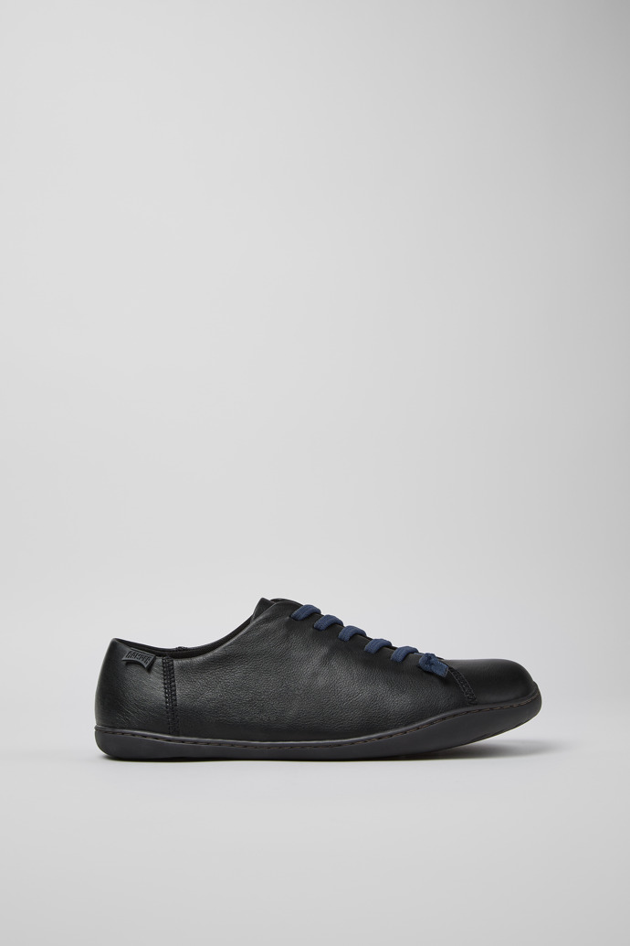Peu Black Leather Shoes for Men.