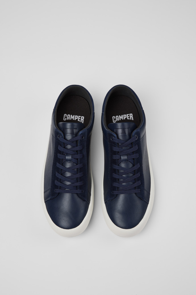 Andratx Blue Leather and Nubuck Sneakers for Men.