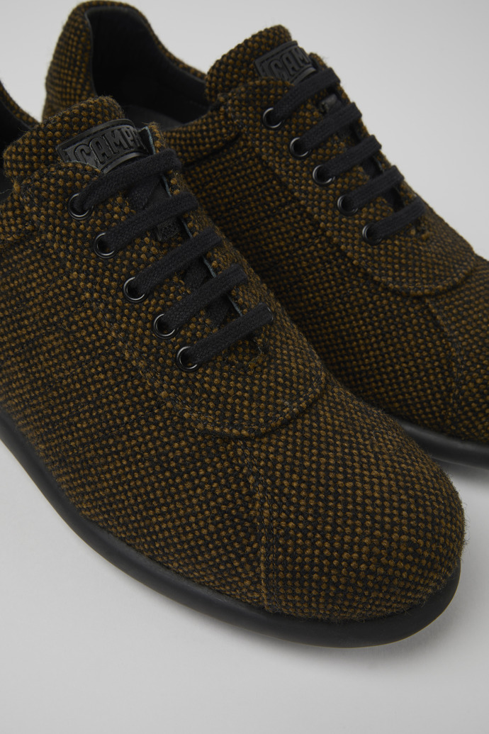 Pelotas Brown wool, viscose, and leather shoes for men
