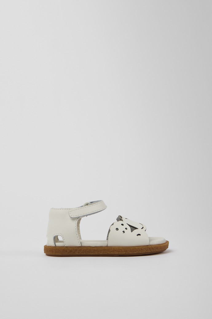 Twins White Leather 2-Strap Sandal