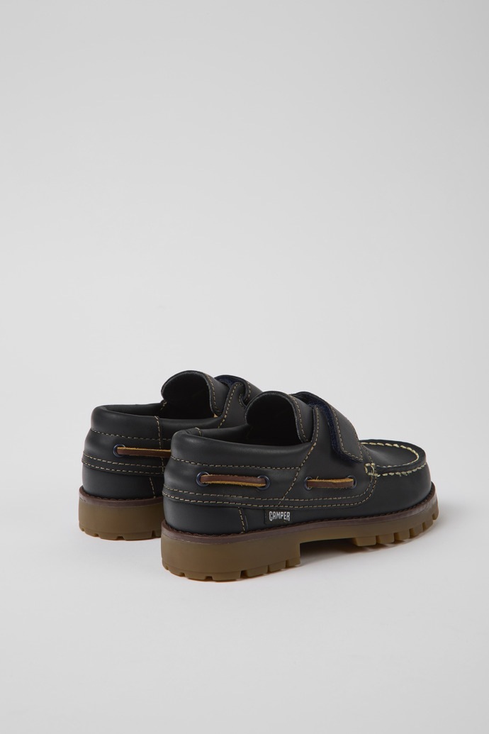 Compas Blue Leather Nautical Shoes for Kids.