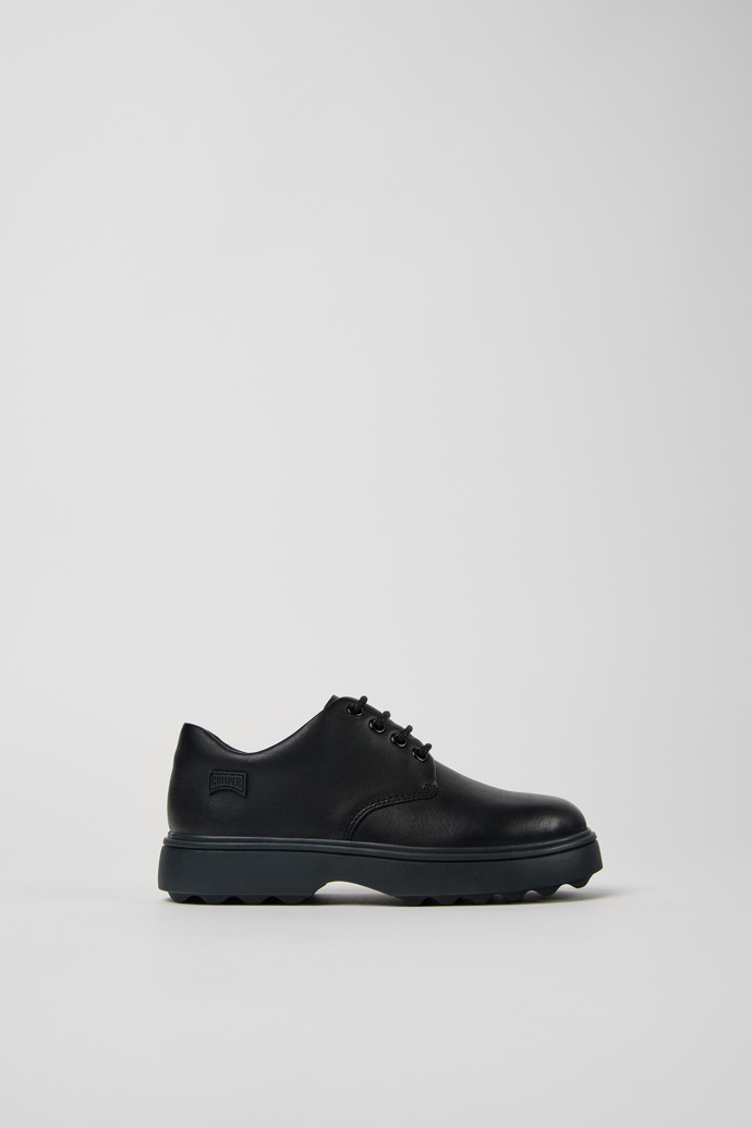 Norte Black Leather Shoes for Kids.