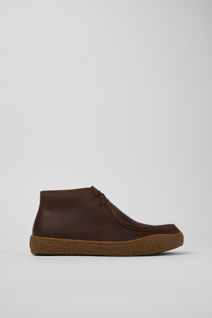 Peu Terreno Brown Nubuck Ankle Boots for Men.
