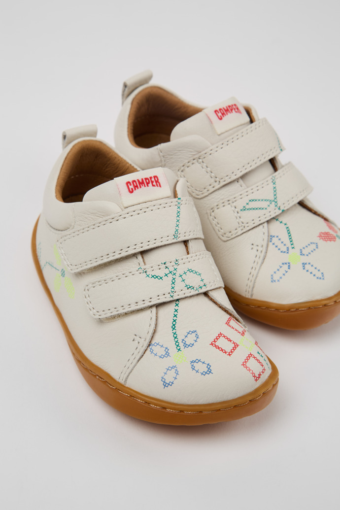 Twins White Leather Kids' Sneakers.