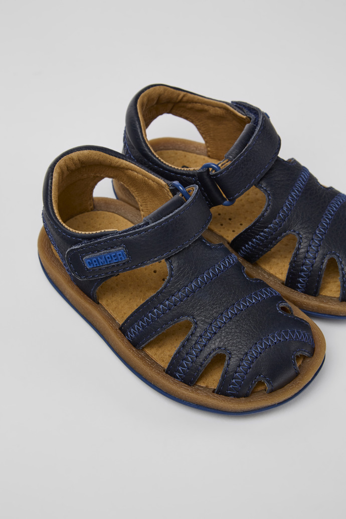 Bicho Blue leather sandals for kids