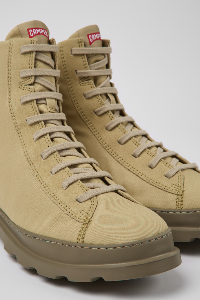 Brutus Beige textile and nubuck ankle boots for women