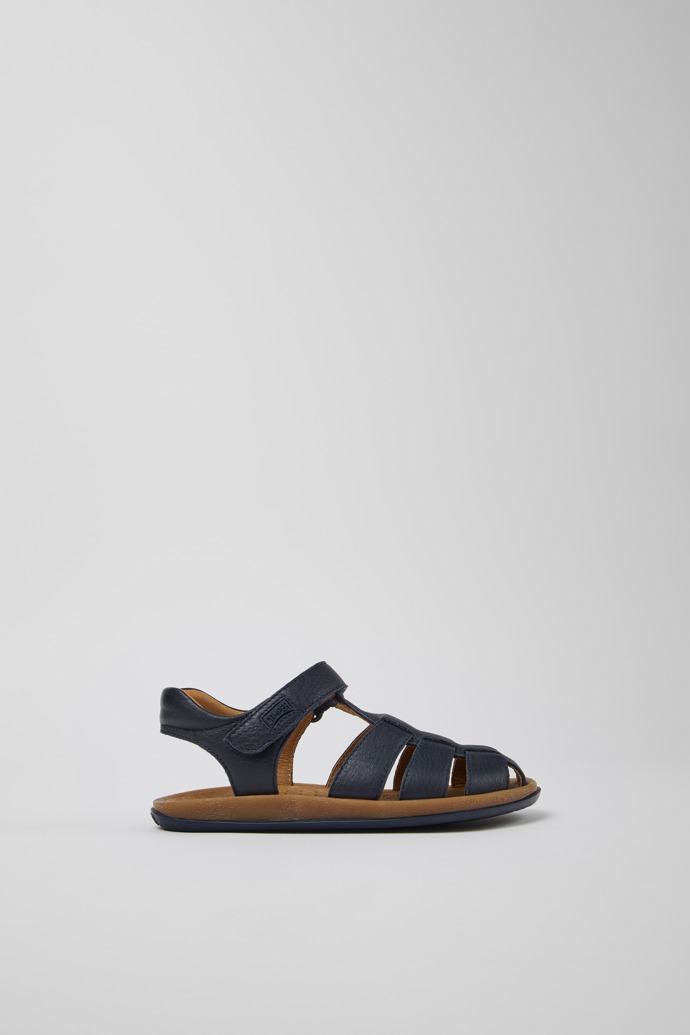 Bicho Blue Leather Kids' Closed Sandal.