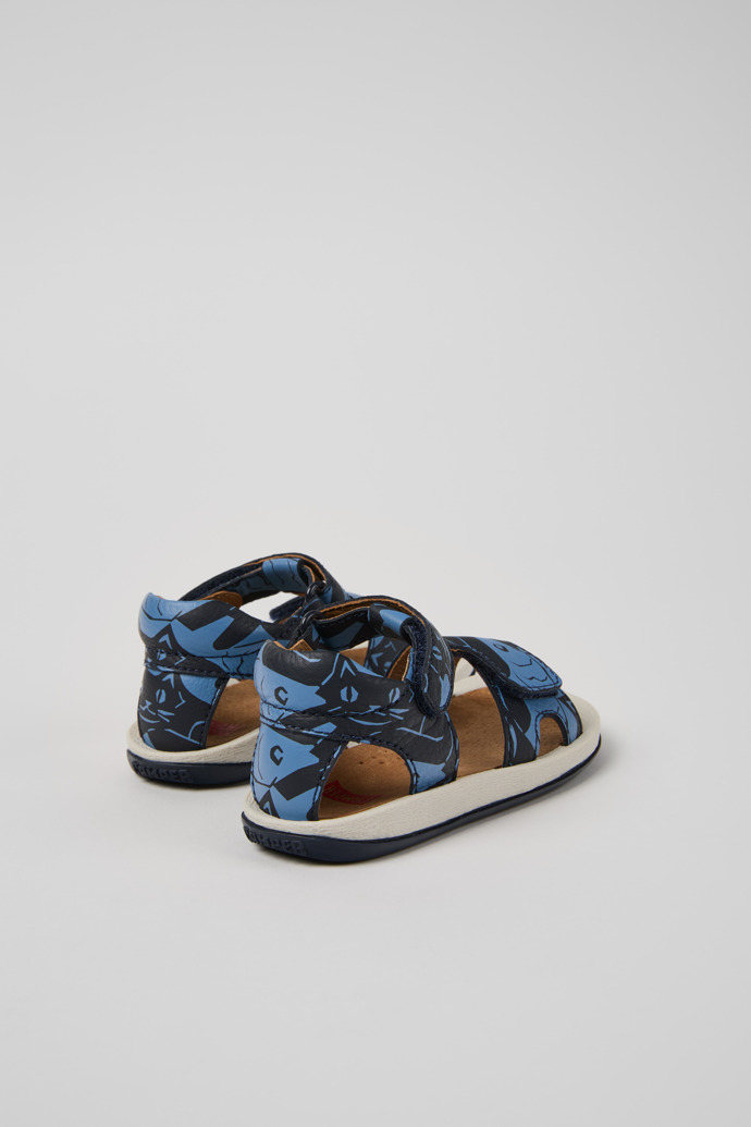 Twins Blue Leather Sandals for Kids.