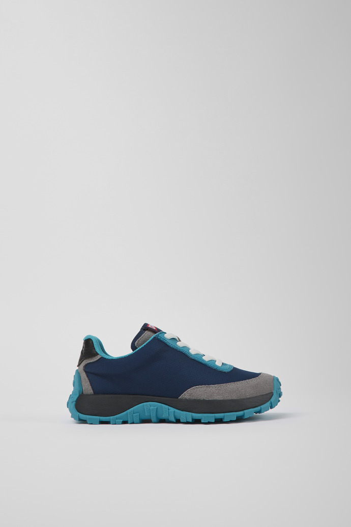 Drift Trail Blue textile and leather sneakers for kids