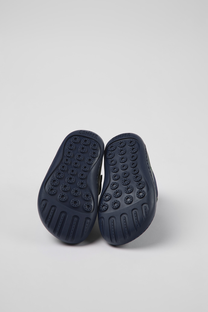 Peu Green and blue leather boots for kids