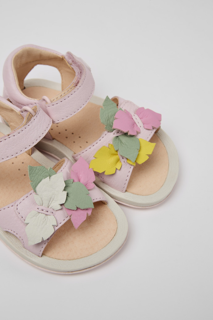 Twins Pink leather sandals for girls