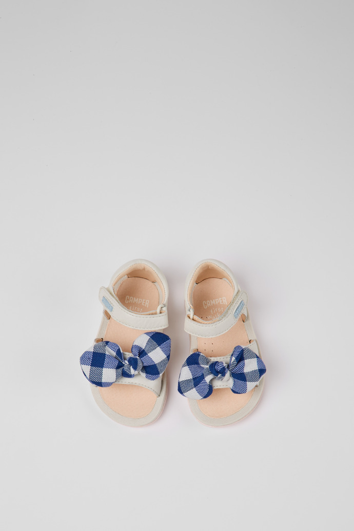 Bicho White leather sandals for kids
