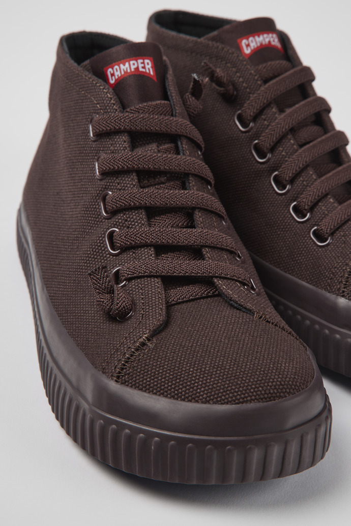 Peu Roda Burgundy Textile Ankle Boots for Women.