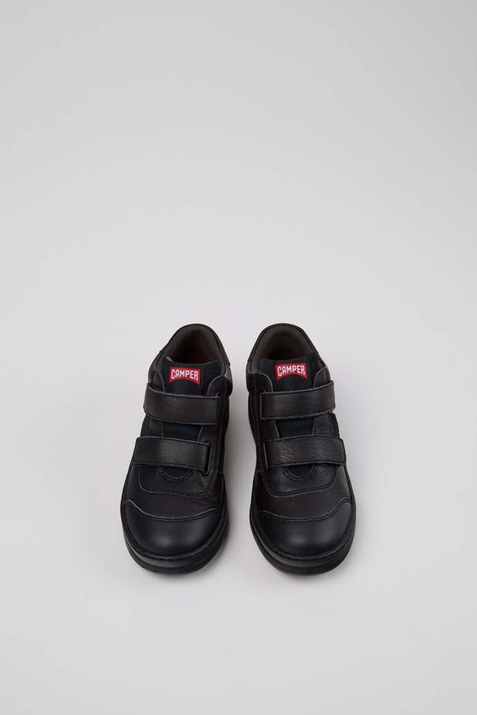 Runner Black Leather/Nubuck Sneaker Booties for Kids.