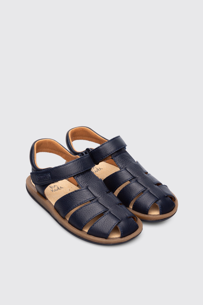 Bicho Closed navy T-strap sandal for kids