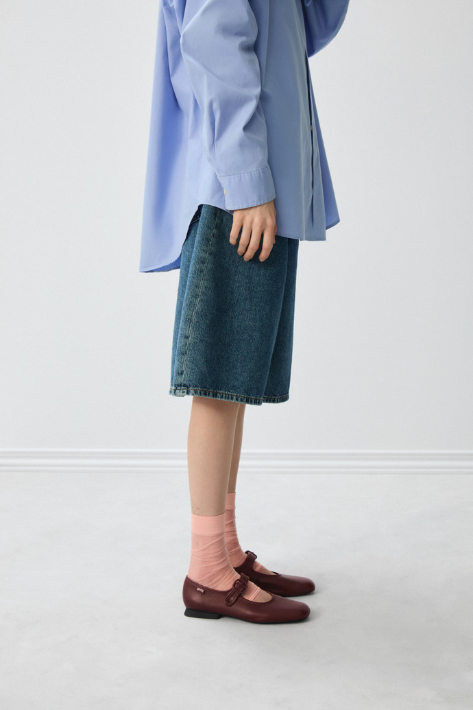 Casi Myra Burgundy Leather Shoes for Women.