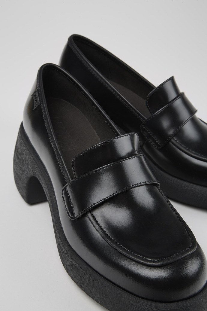 Thelma Black Leather Loafer for Women