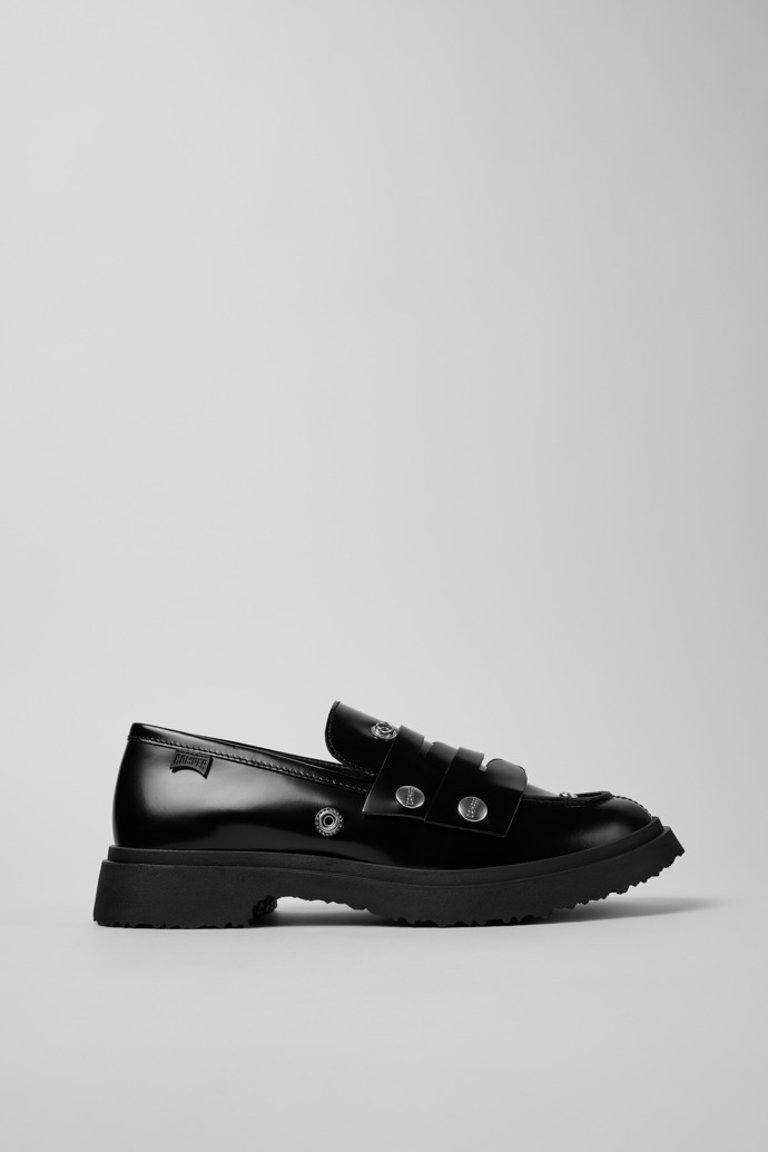 Twins Black Leather Moccasins for Men.