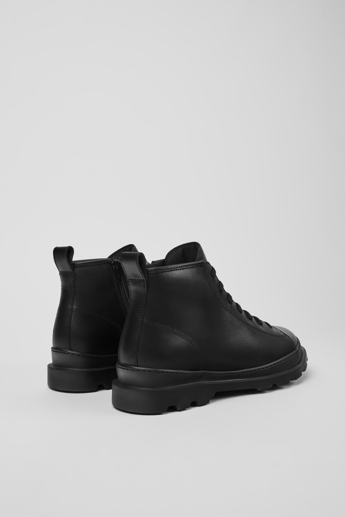 Brutus Black leather ankle boots for men