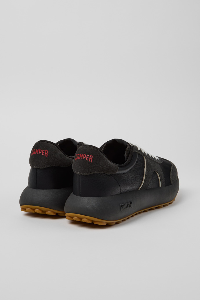 Pelotas Athens Black and Gray Leather and Nubuck Sneakers for Women.
