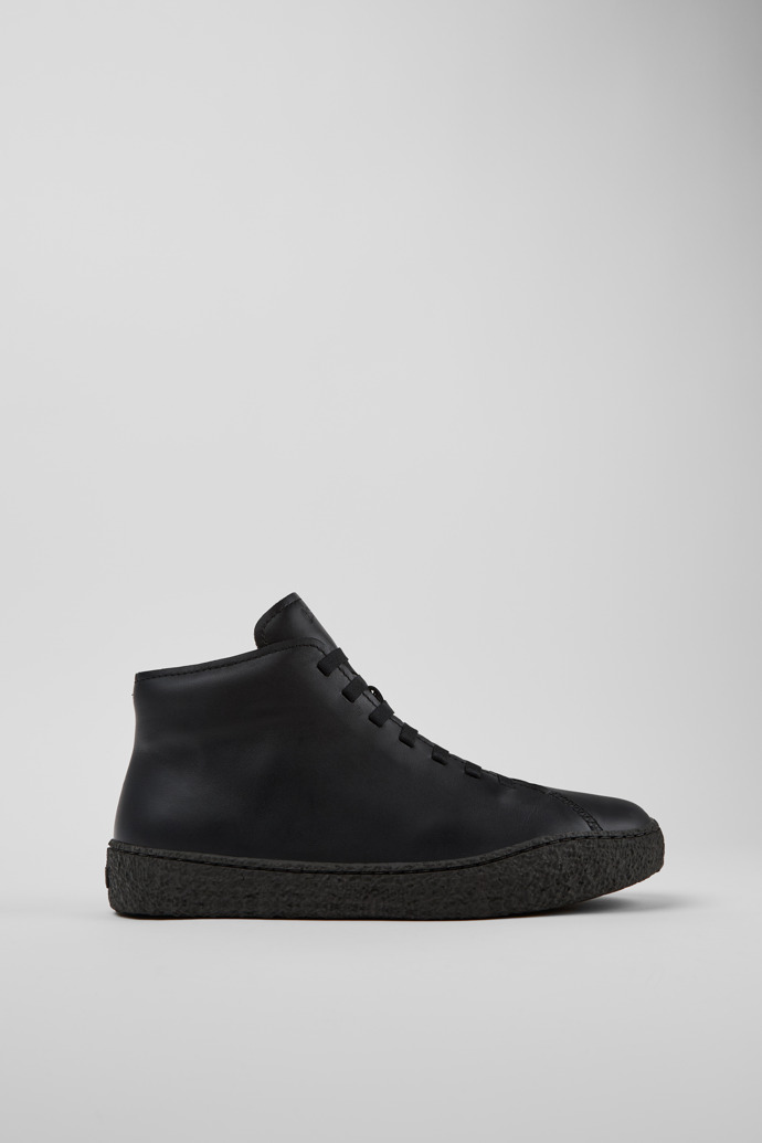 Peu Terreno Black Leather Desert Boot for Men
