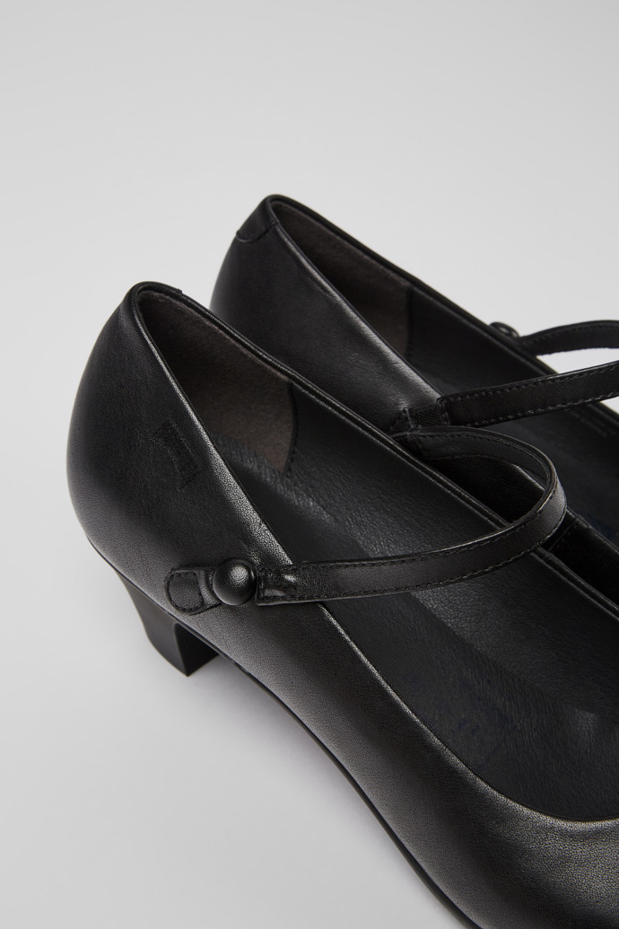 Helena Black Leather Shoes for Women.