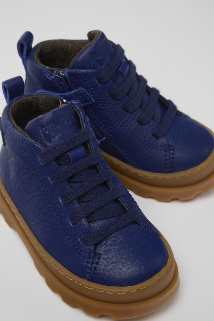 Brutus Blue leather lace-up boots