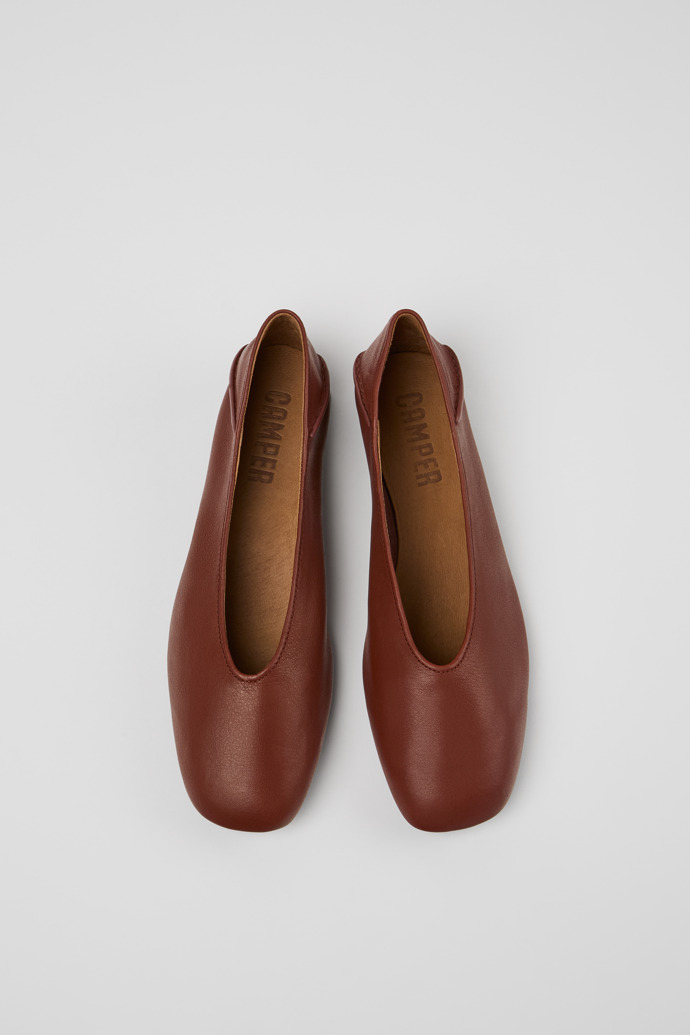 Casi Myra Red leather ballerinas for women