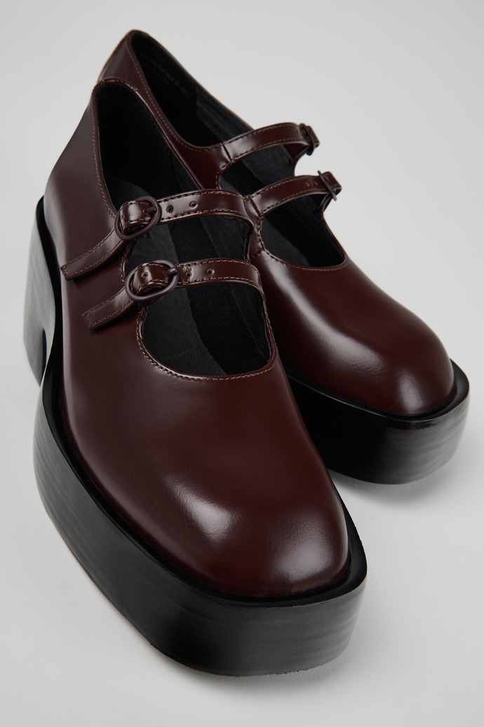 Billie Burgundy Leather Moccasins for Women.