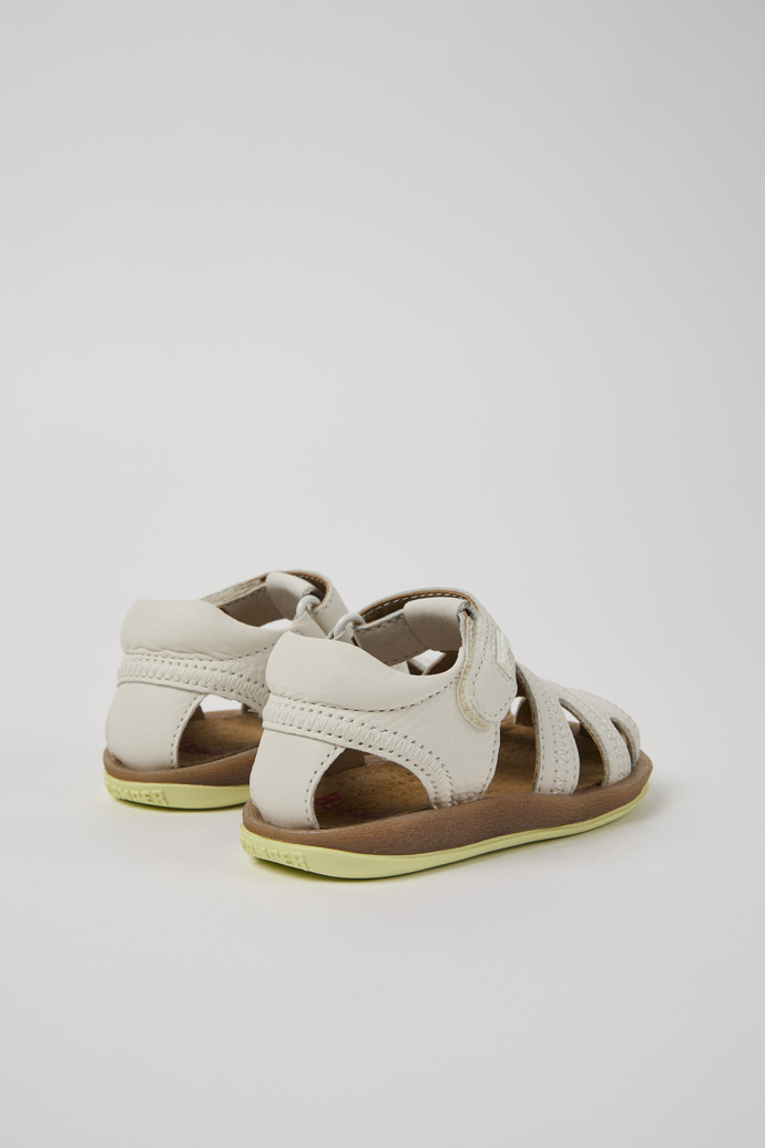 Bicho White Leather Kids' Closed Sandal.