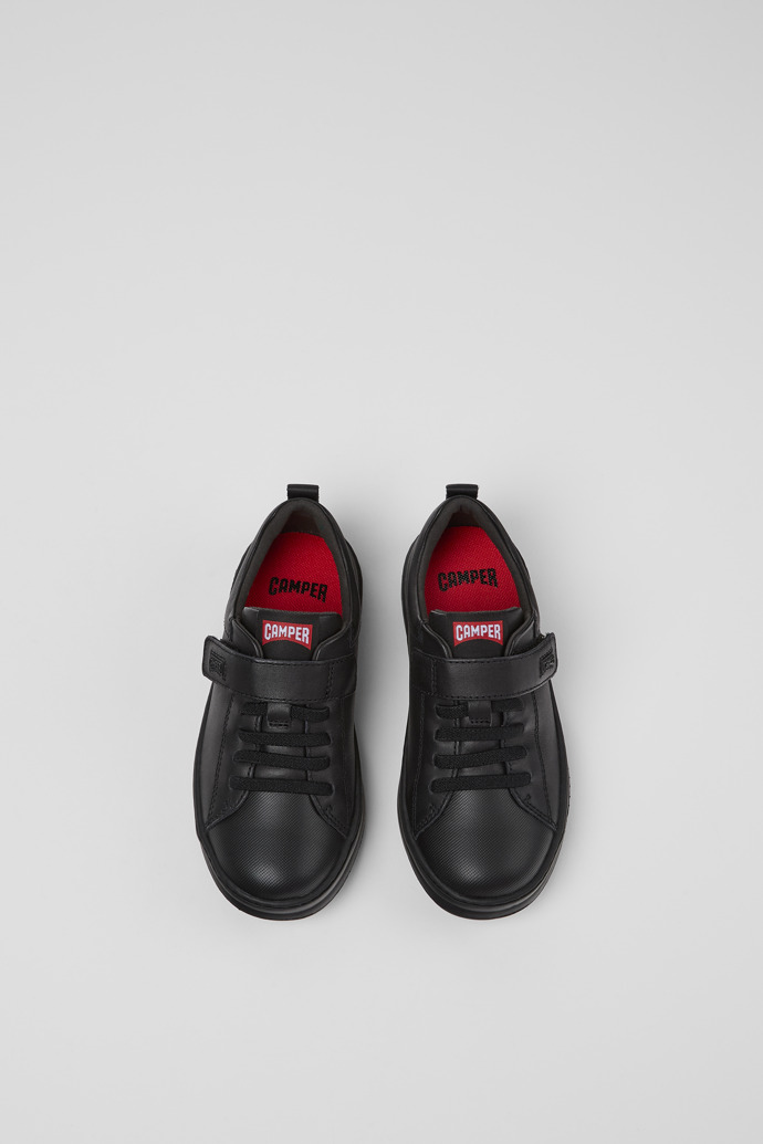 Runner Black Leather and Textile Sneakers for Kids.