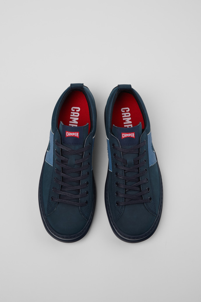 Runner Blue Recycled Leather Men's Sneakers.