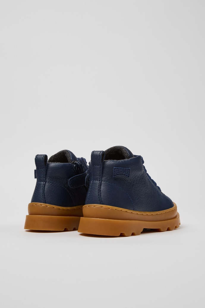 Brutus Blue Leather Ankle Boots for Kids.
