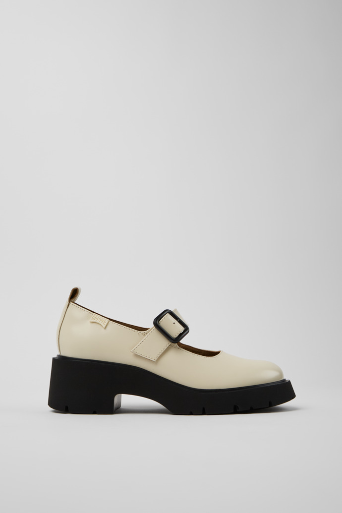 Milah White Leather Women's Shoes.