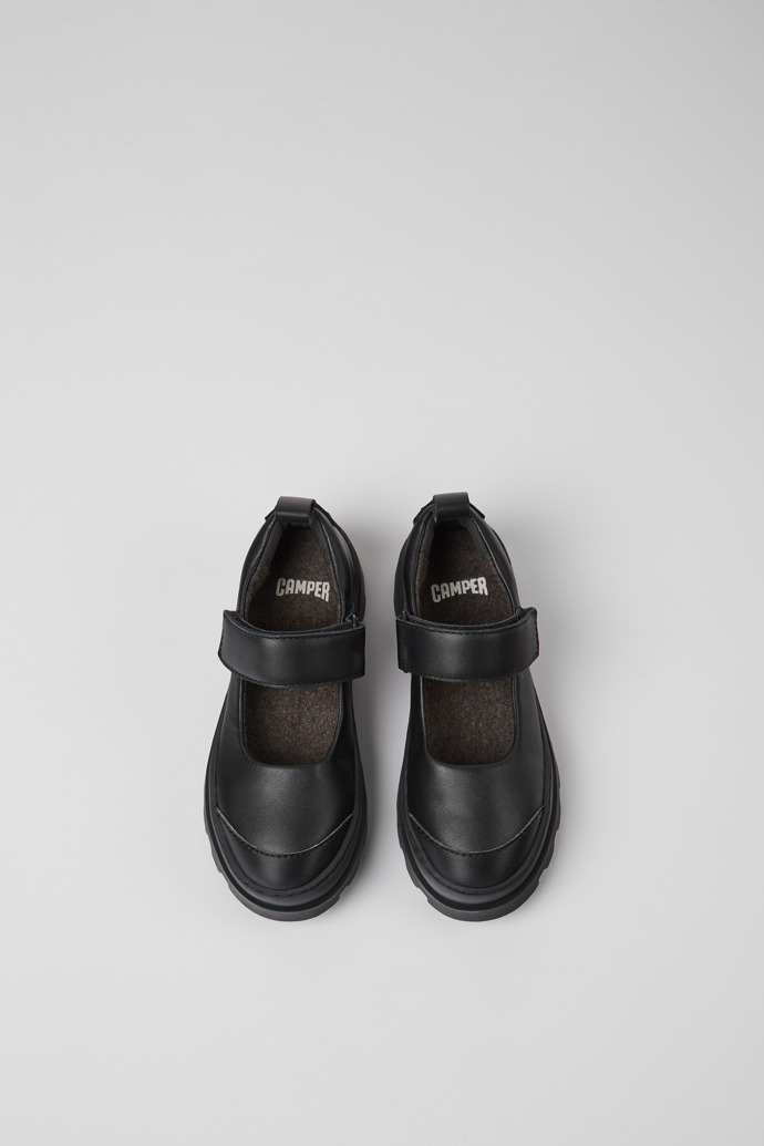Brutus Black leather Mary Jane shoes for kids